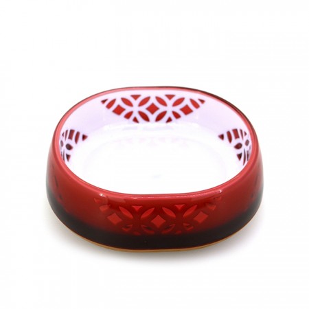 貓用日式禪風碗-胭脂紅