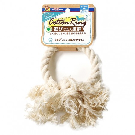 犬用天然潔牙棉圈玩具-S