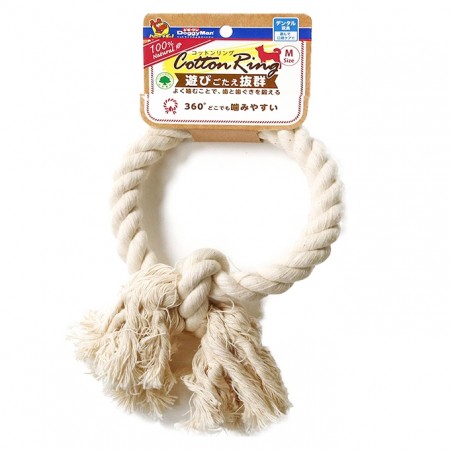 犬用天然潔牙棉圈玩具-M