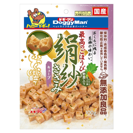 犬用絹紗雞胸肉塊-野菜 100g