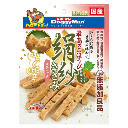 犬用絹紗雞胸肉條-野菜 100g