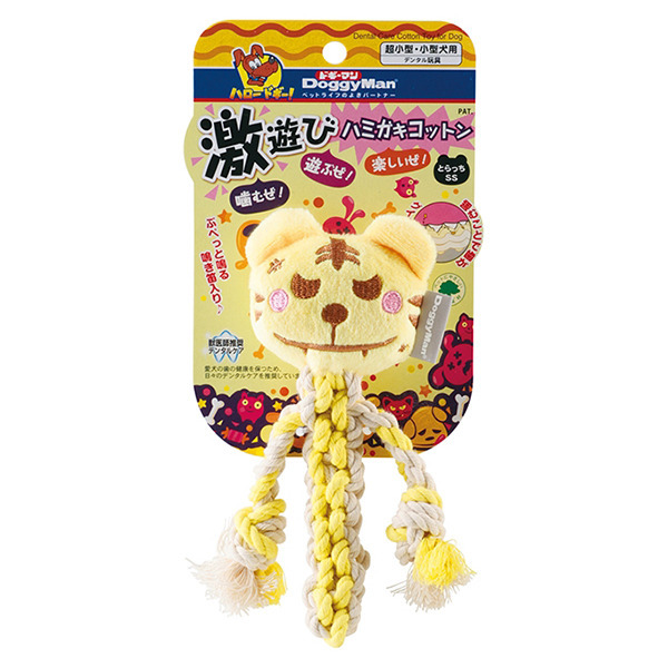 犬用棉繩潔牙玩具SS-黃虎