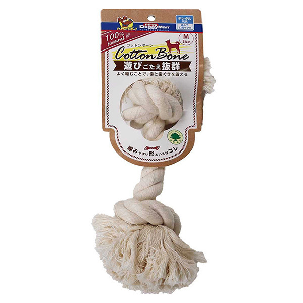 犬用自然素材棉質潔牙拉索玩具-M