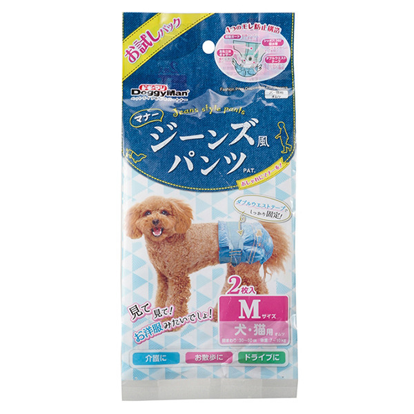 犬貓用牛仔藍防側漏紙尿褲(16入)-M