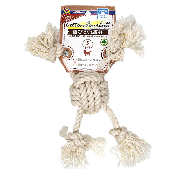 犬用自然素材棉質潔牙四向拉索玩具-S